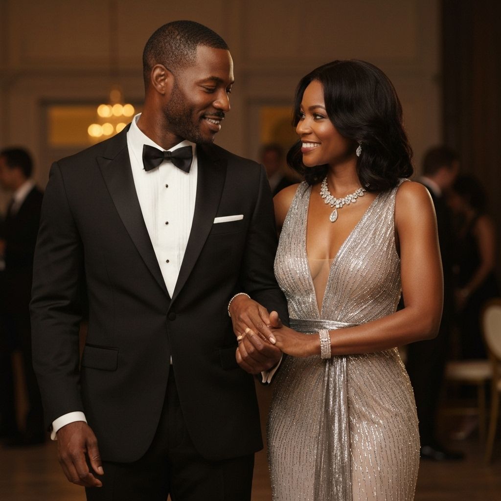 Elegant couple in evening wear